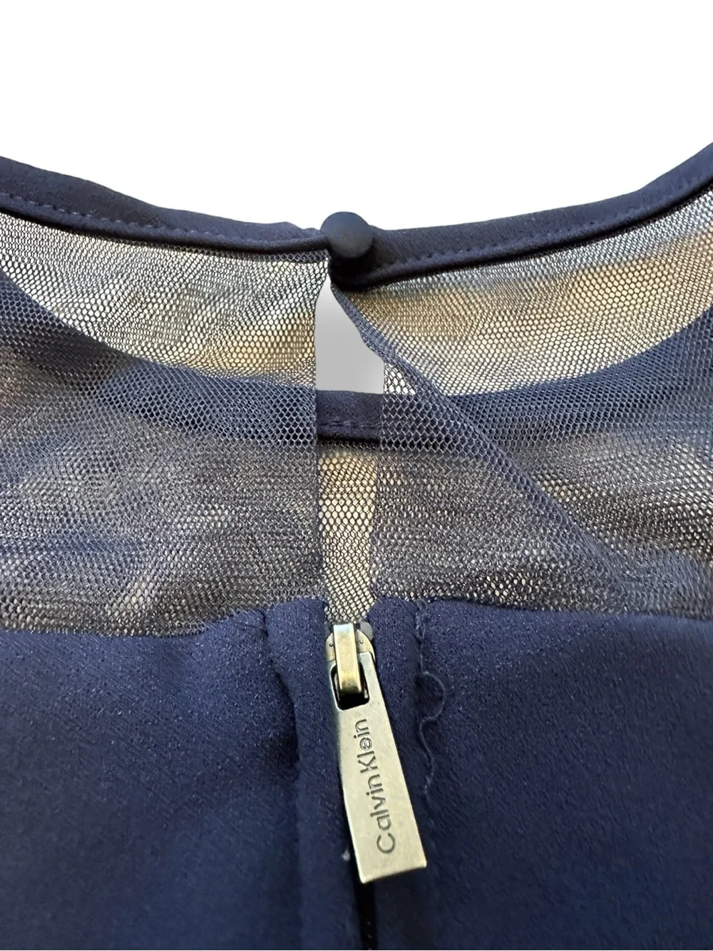 Calvin Klein | Illusion Mesh Bow Front Dress (7)